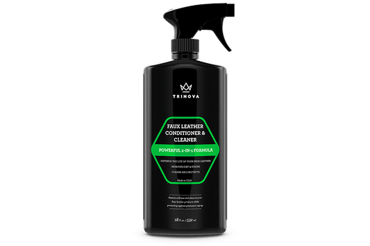 Limpiador y acondicionador de piel sintética - Cuida, limpia y alarga la vida de tus muebles, ropa, auto y accesorios - 532ml | Trinova